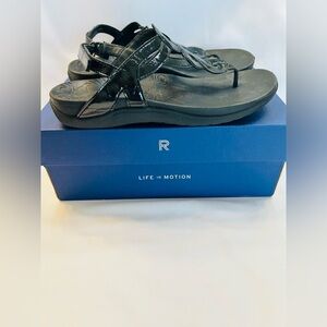 Rockport Black Patent Leather Sandals.  With Box